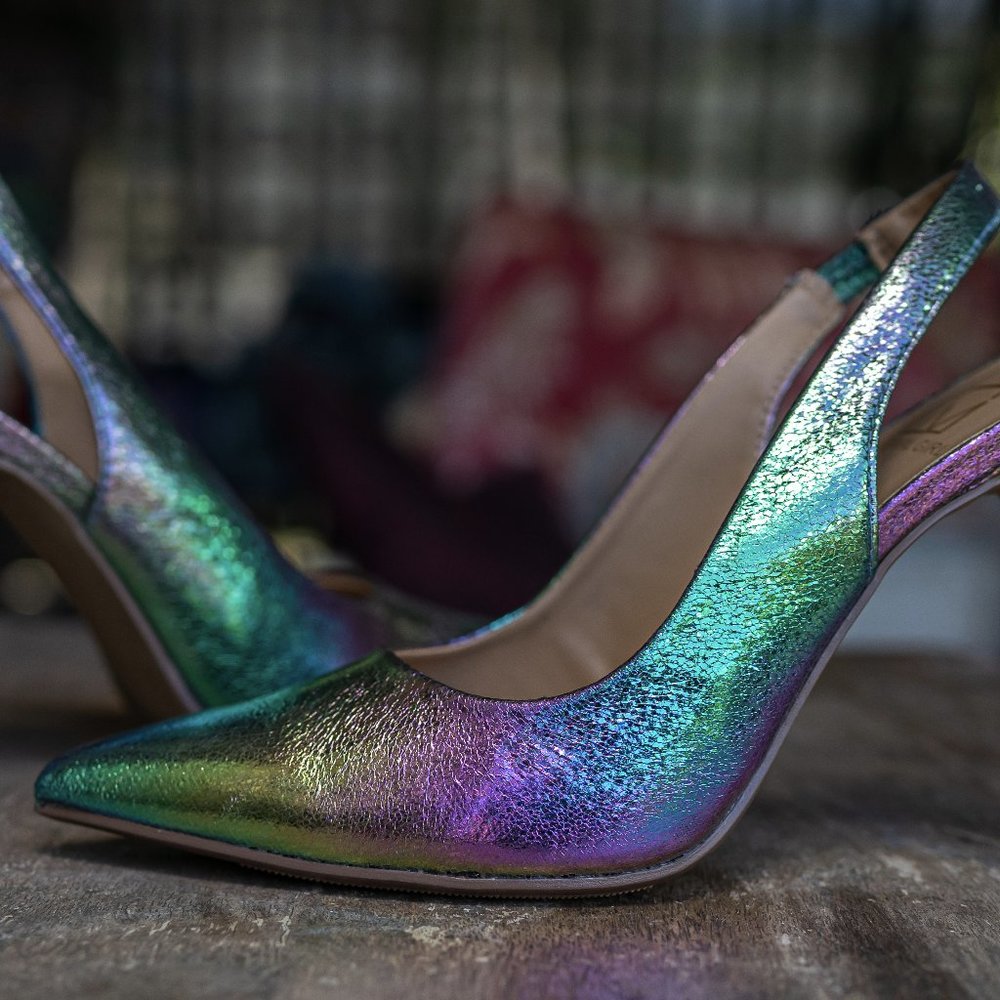 Holographic Rainbow Party Heels